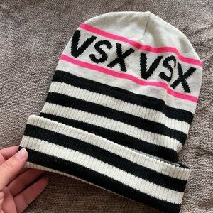 NWOT Victoria’s Secret Sport Striped Hat- one size fits all